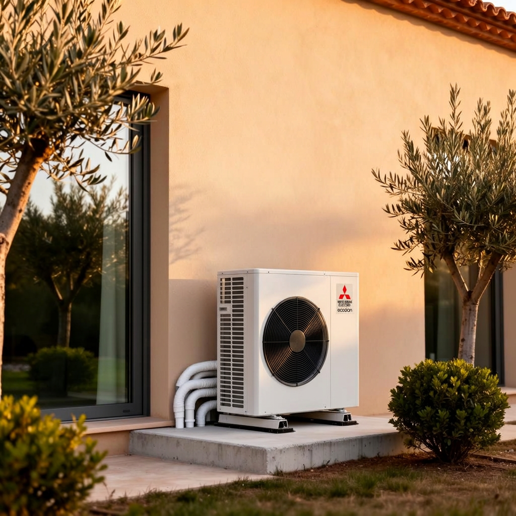 Bomba de calor de aerotermia instalada en una vivienda de Madrid